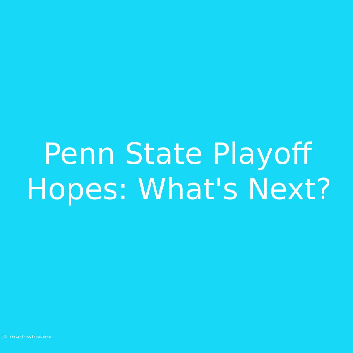 Penn State Playoff Hopes: What's Next?