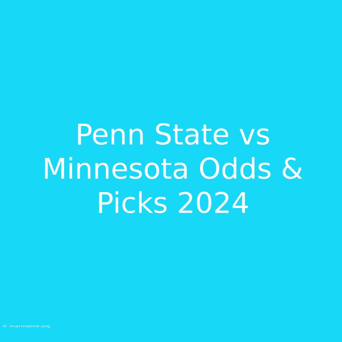 Penn State Vs Minnesota Odds & Picks 2024