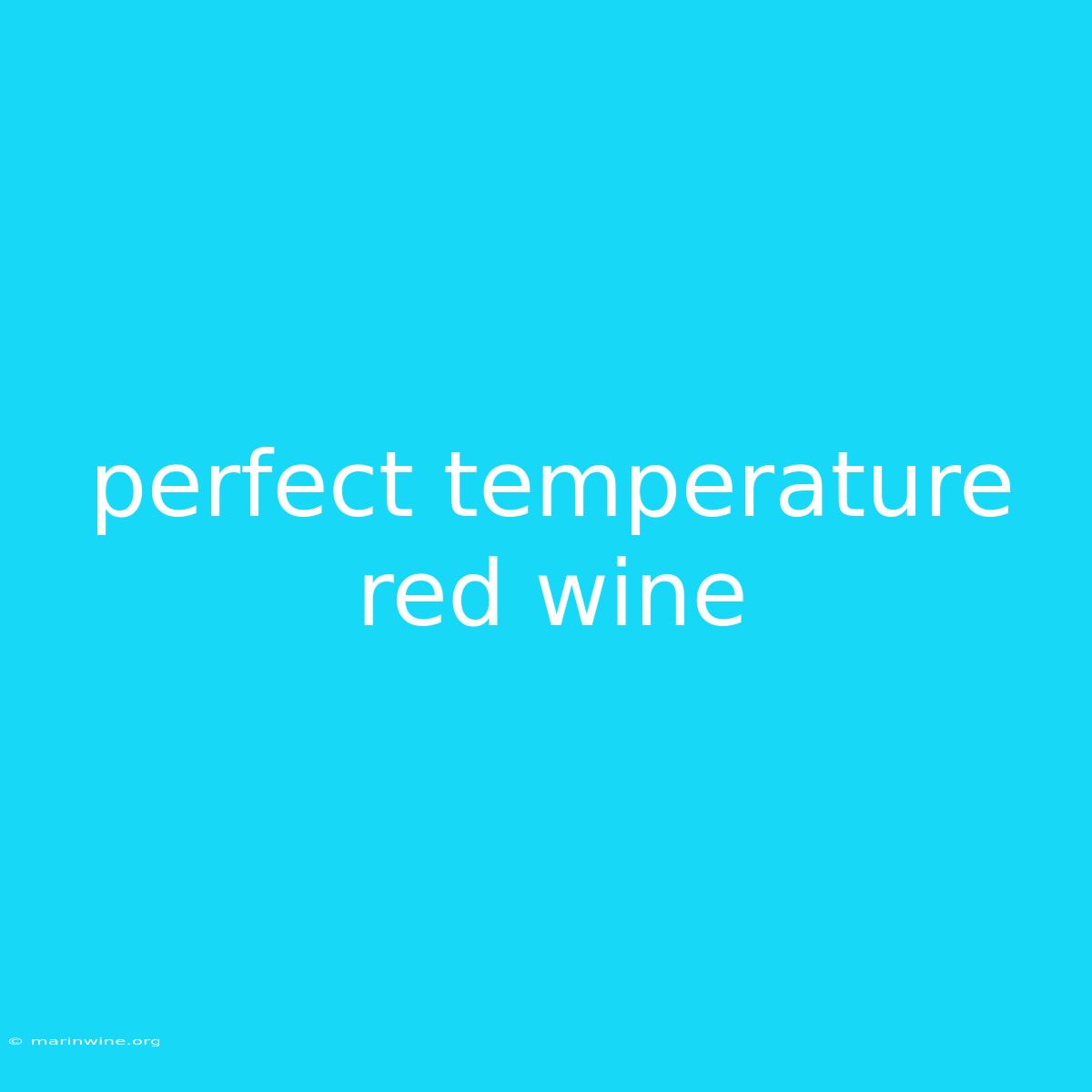 Perfect Temperature Red Wine