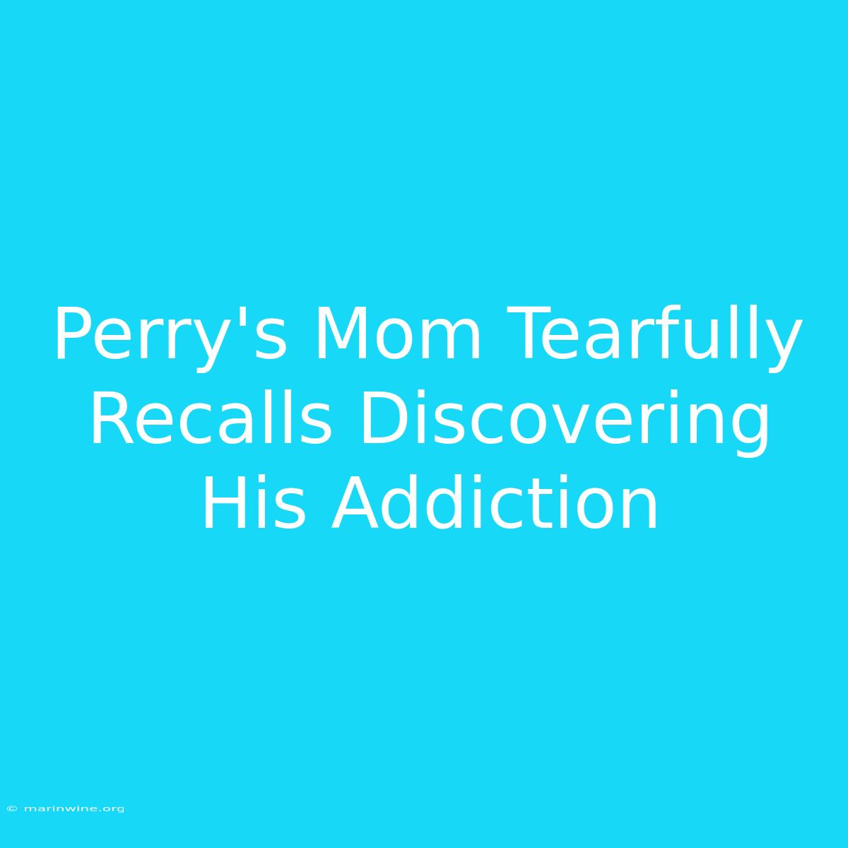 Perry's Mom Tearfully Recalls Discovering His Addiction 