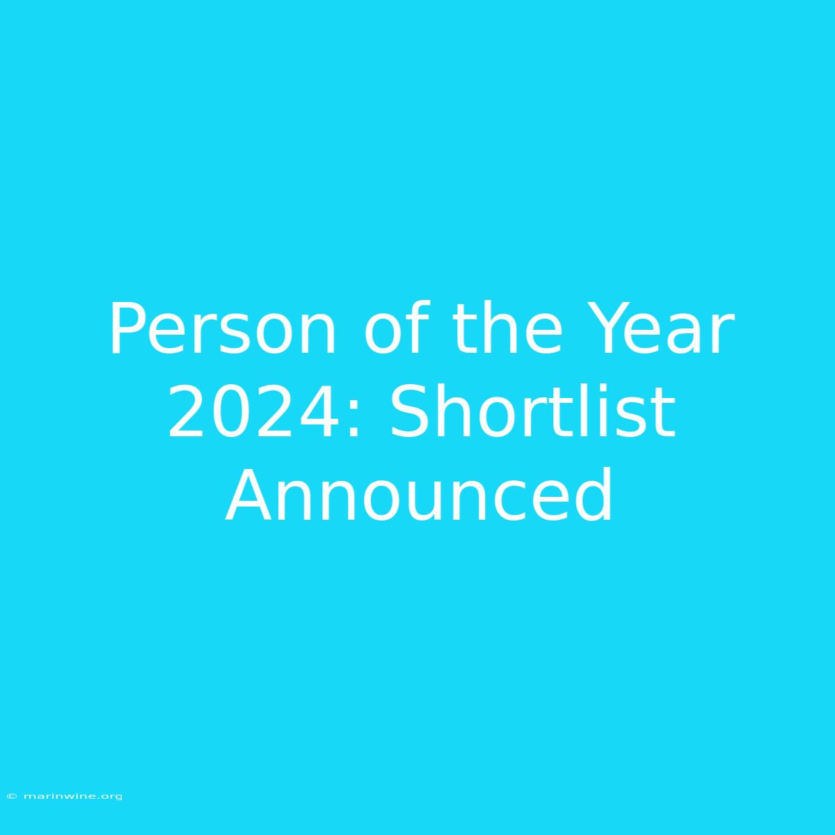 Person Of The Year 2024: Shortlist Announced