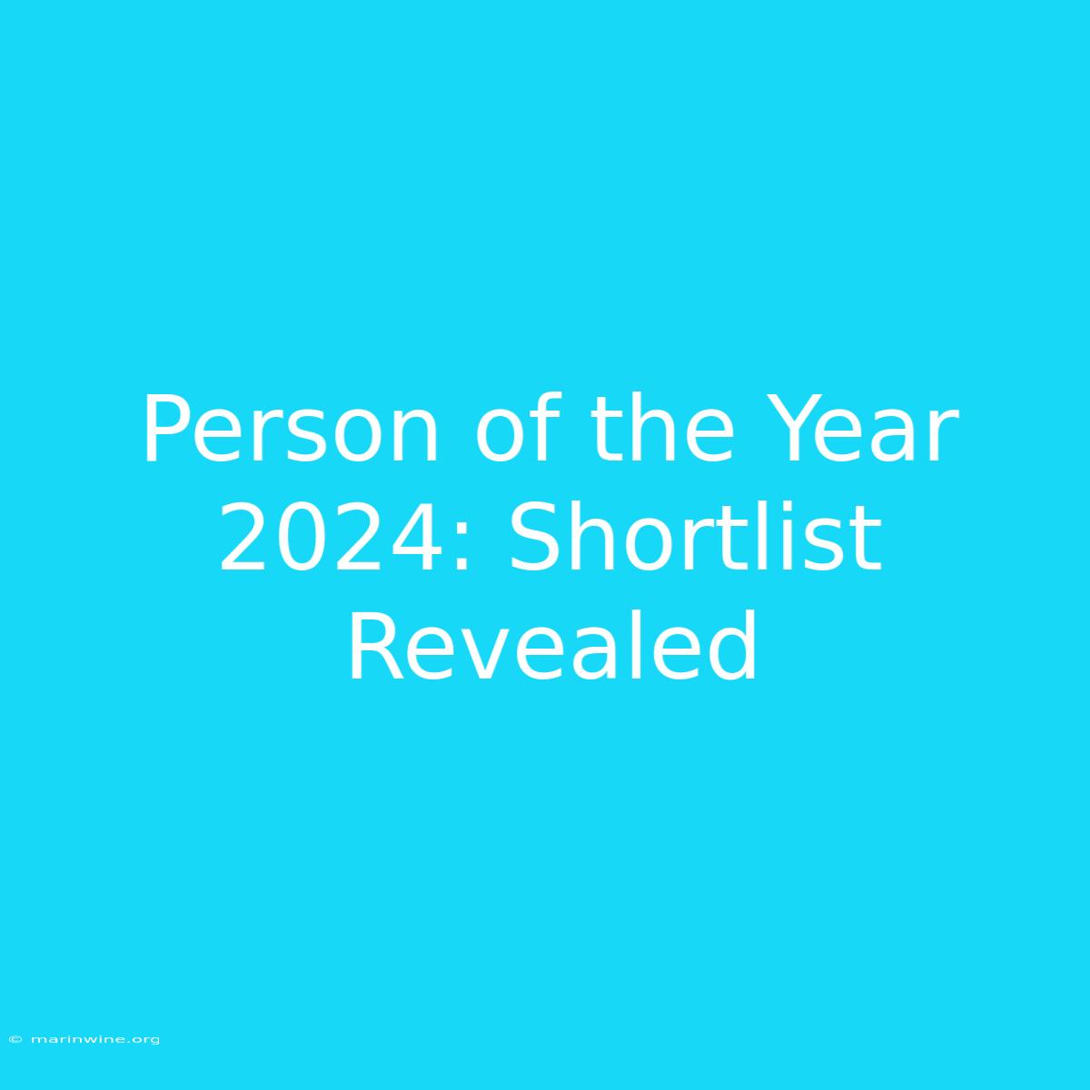 Person Of The Year 2024: Shortlist Revealed