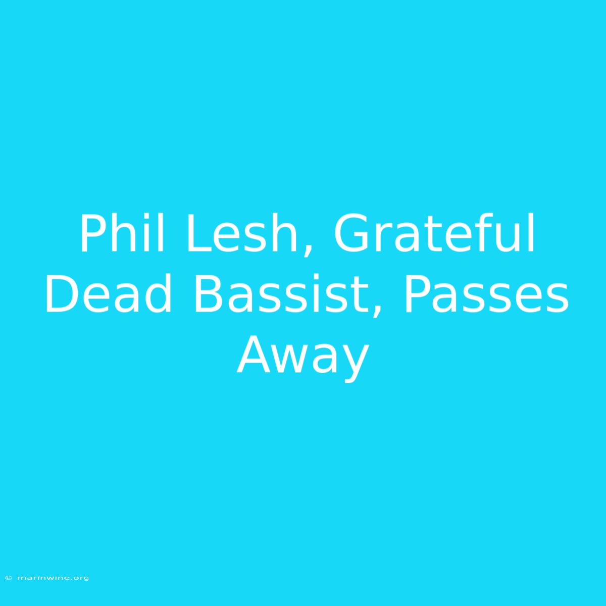 Phil Lesh, Grateful Dead Bassist, Passes Away