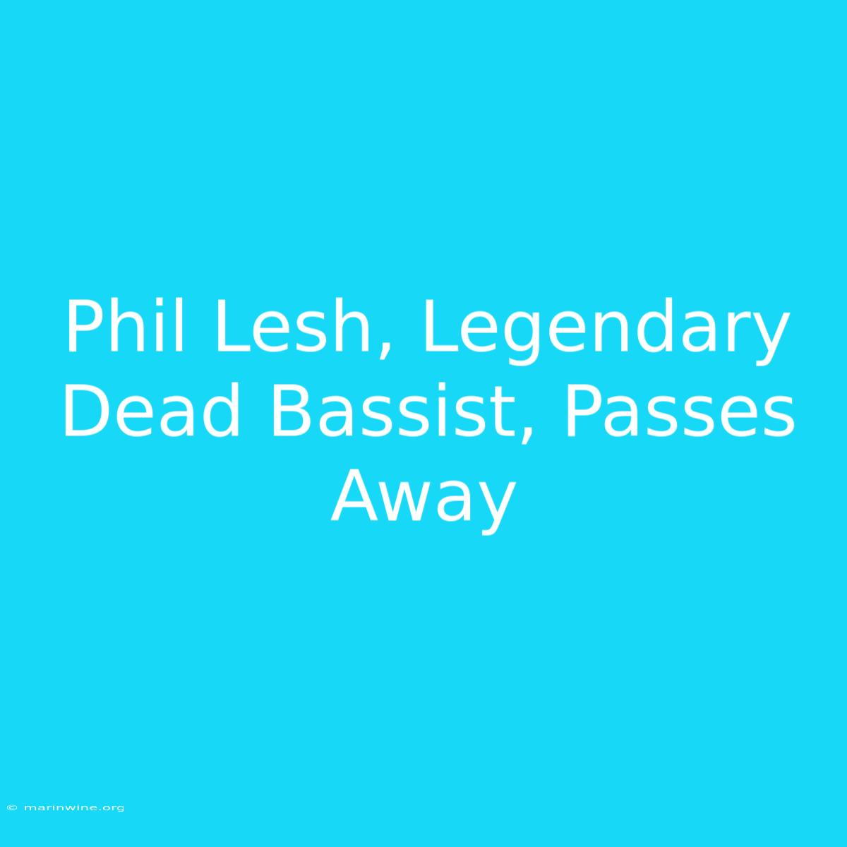 Phil Lesh, Legendary Dead Bassist, Passes Away 