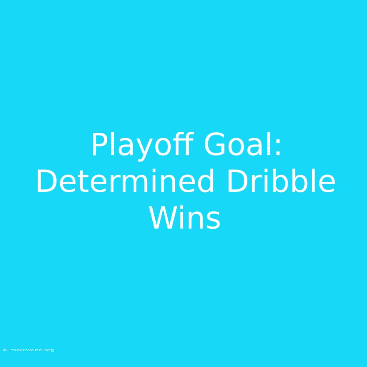 Playoff Goal: Determined Dribble Wins