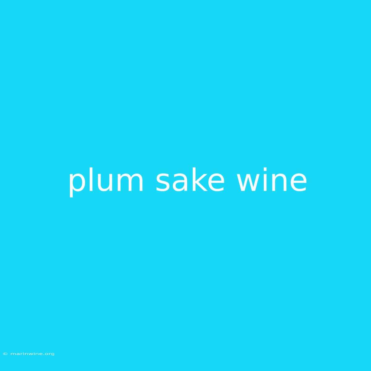 Plum Sake Wine