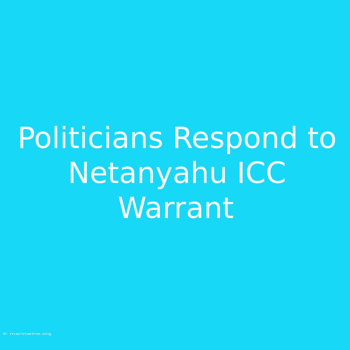 Politicians Respond To Netanyahu ICC Warrant