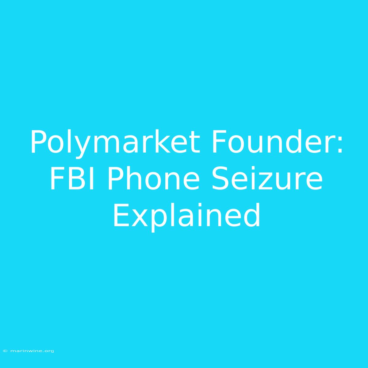 Polymarket Founder: FBI Phone Seizure Explained