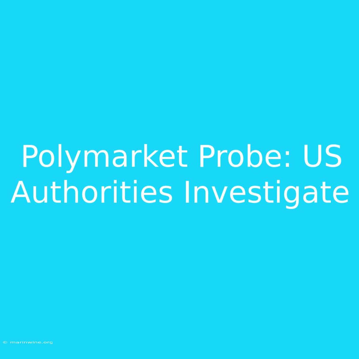 Polymarket Probe: US Authorities Investigate