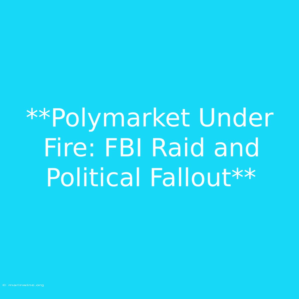 **Polymarket Under Fire: FBI Raid And Political Fallout**