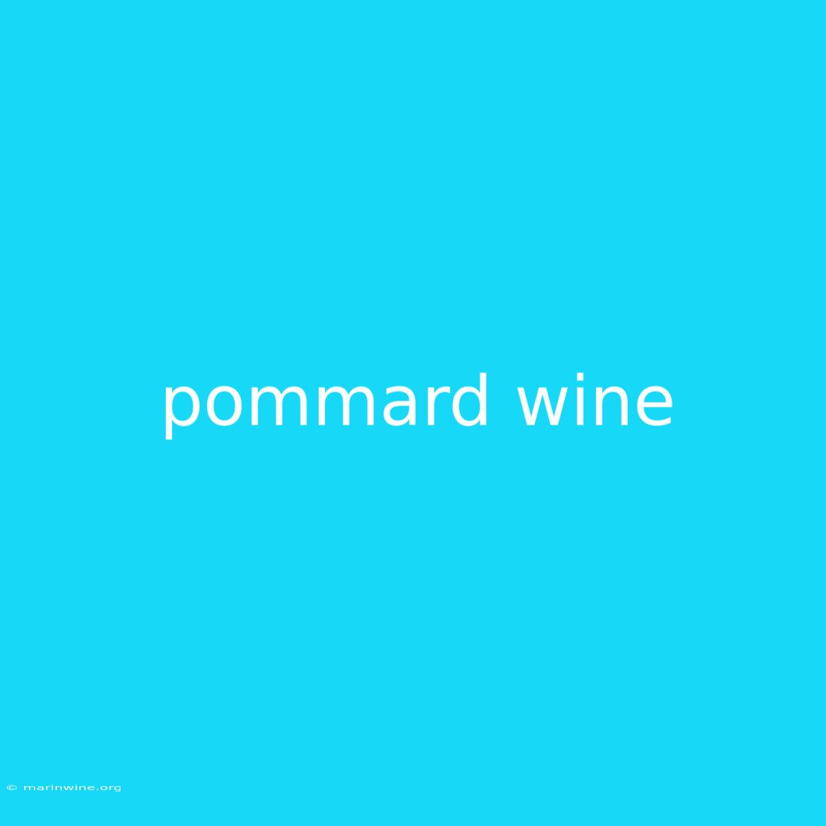 Pommard Wine