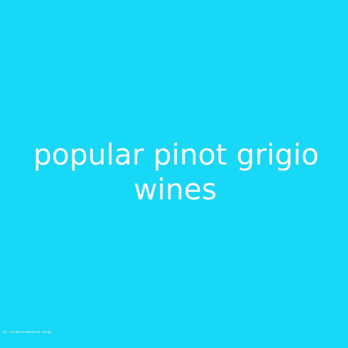 Popular Pinot Grigio Wines