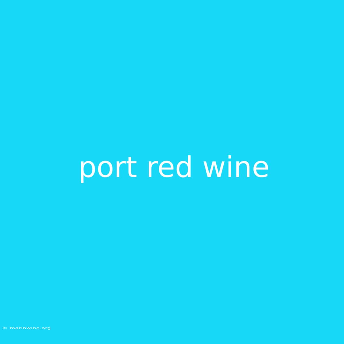 Port Red Wine