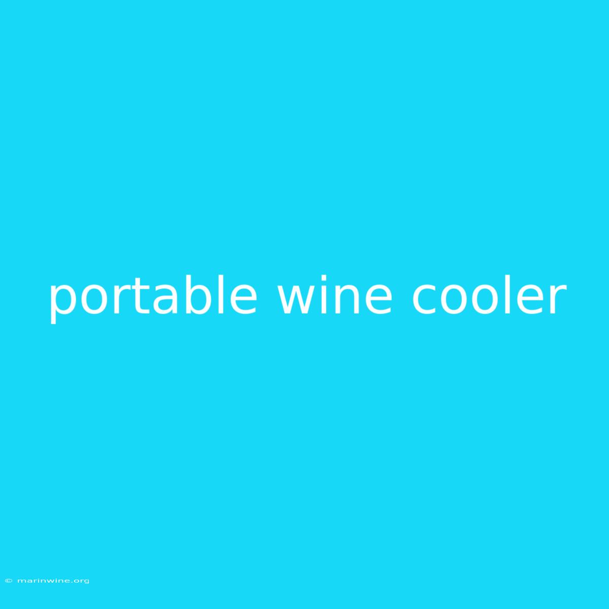 Portable Wine Cooler