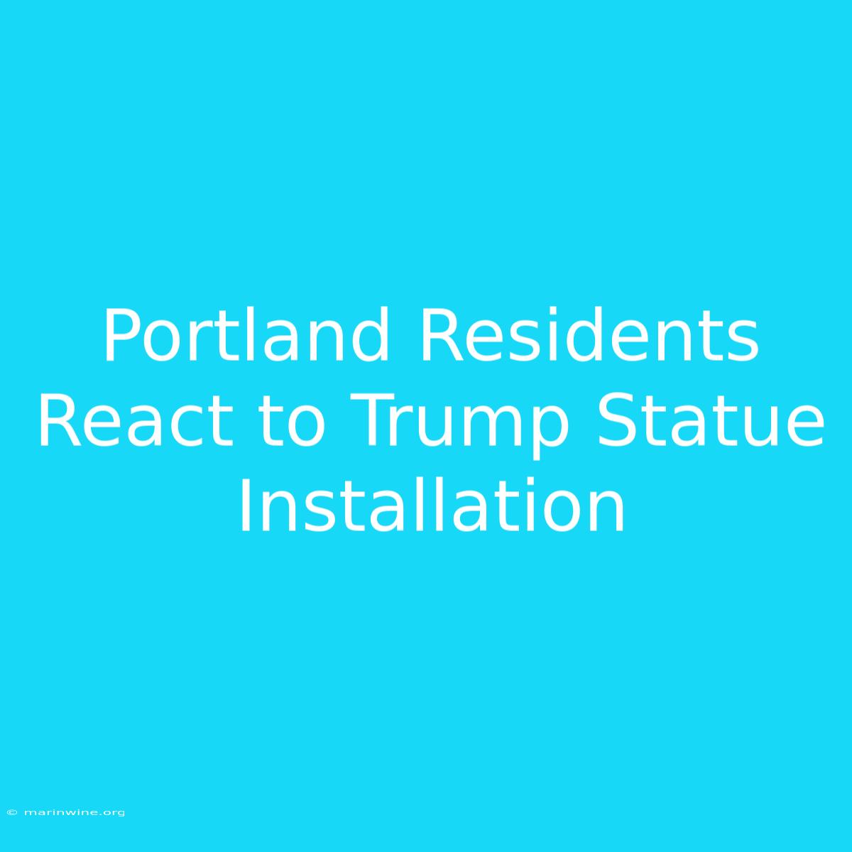 Portland Residents React To Trump Statue Installation 