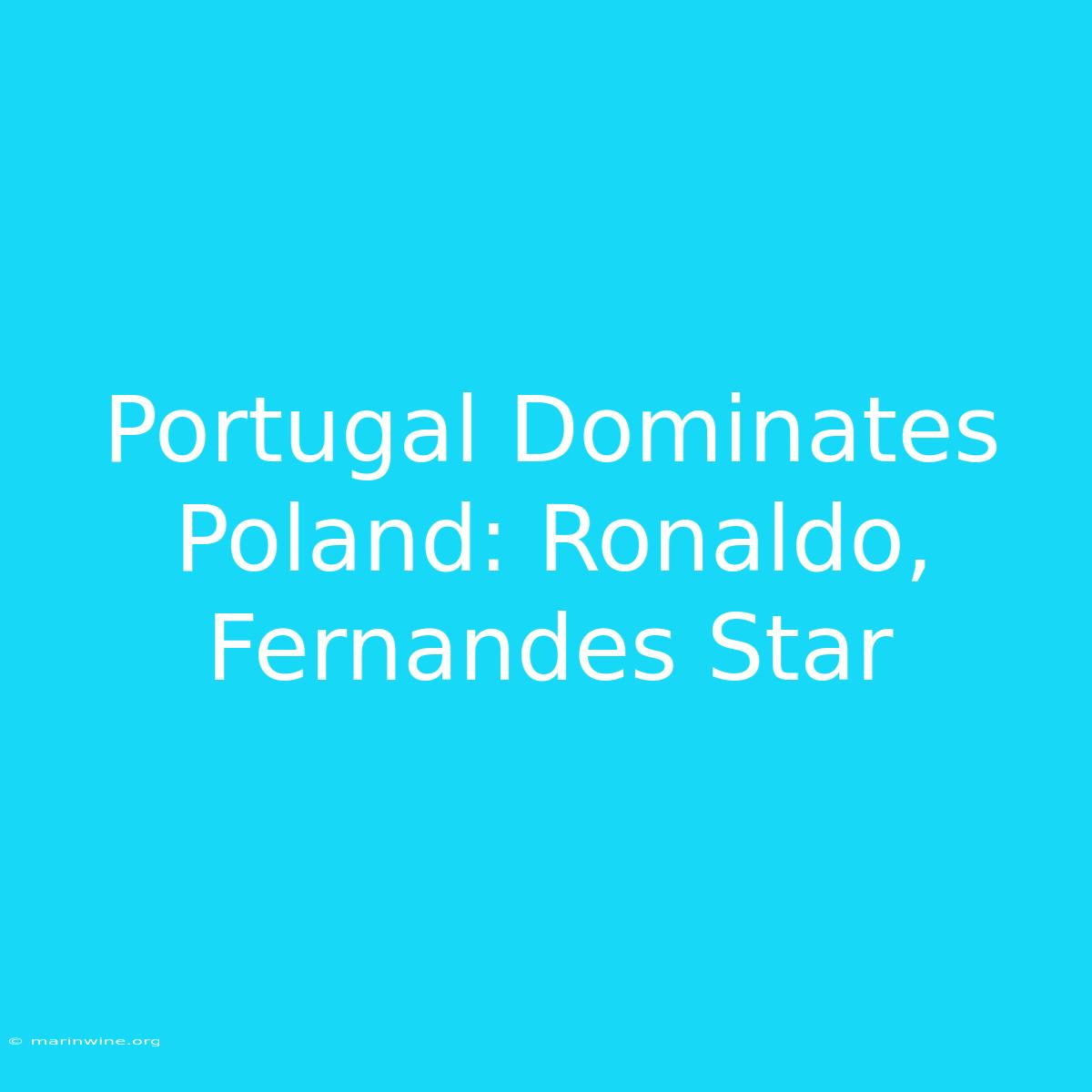 Portugal Dominates Poland: Ronaldo, Fernandes Star