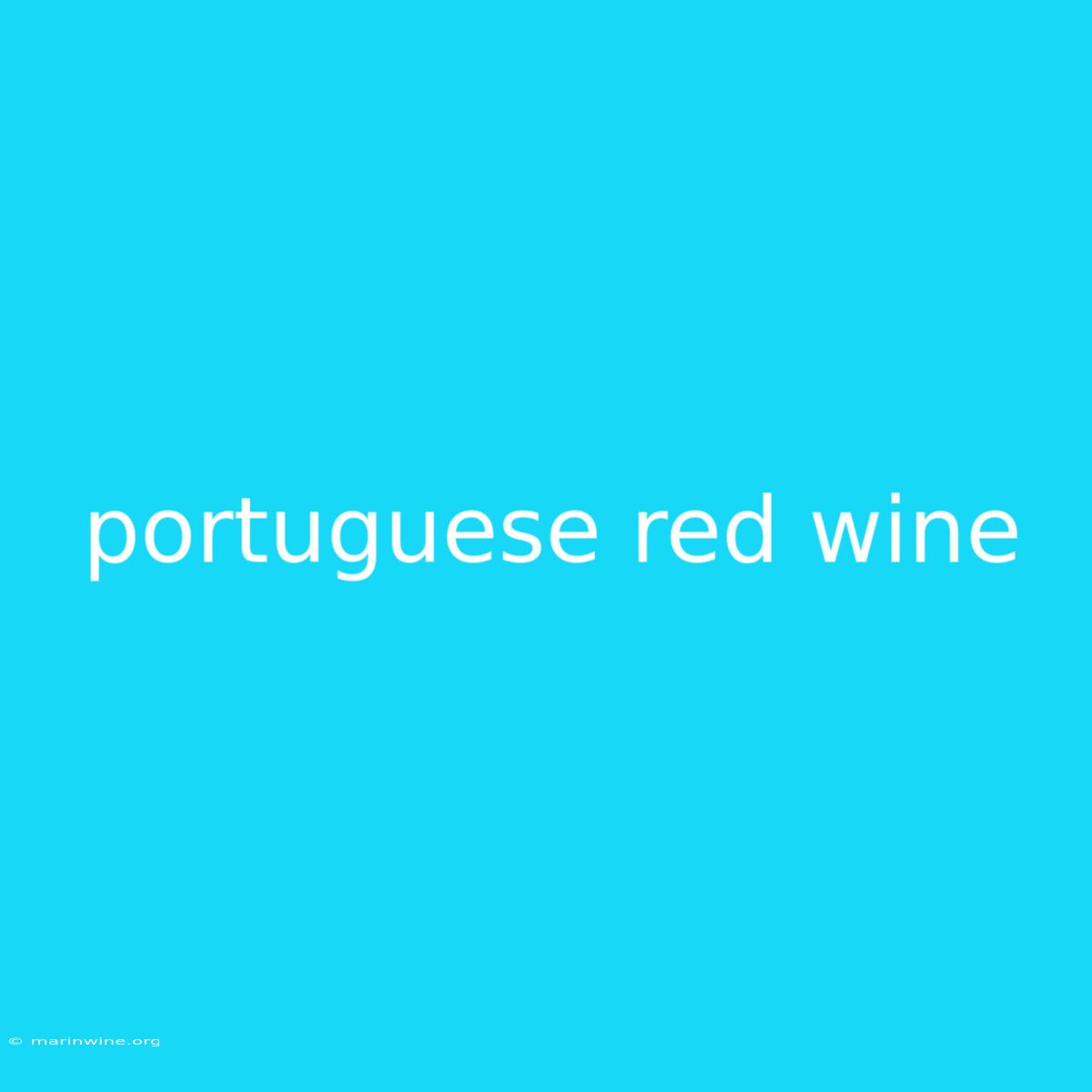 Portuguese Red Wine