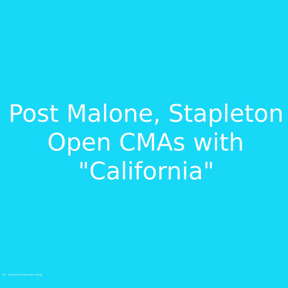 Post Malone, Stapleton Open CMAs With 