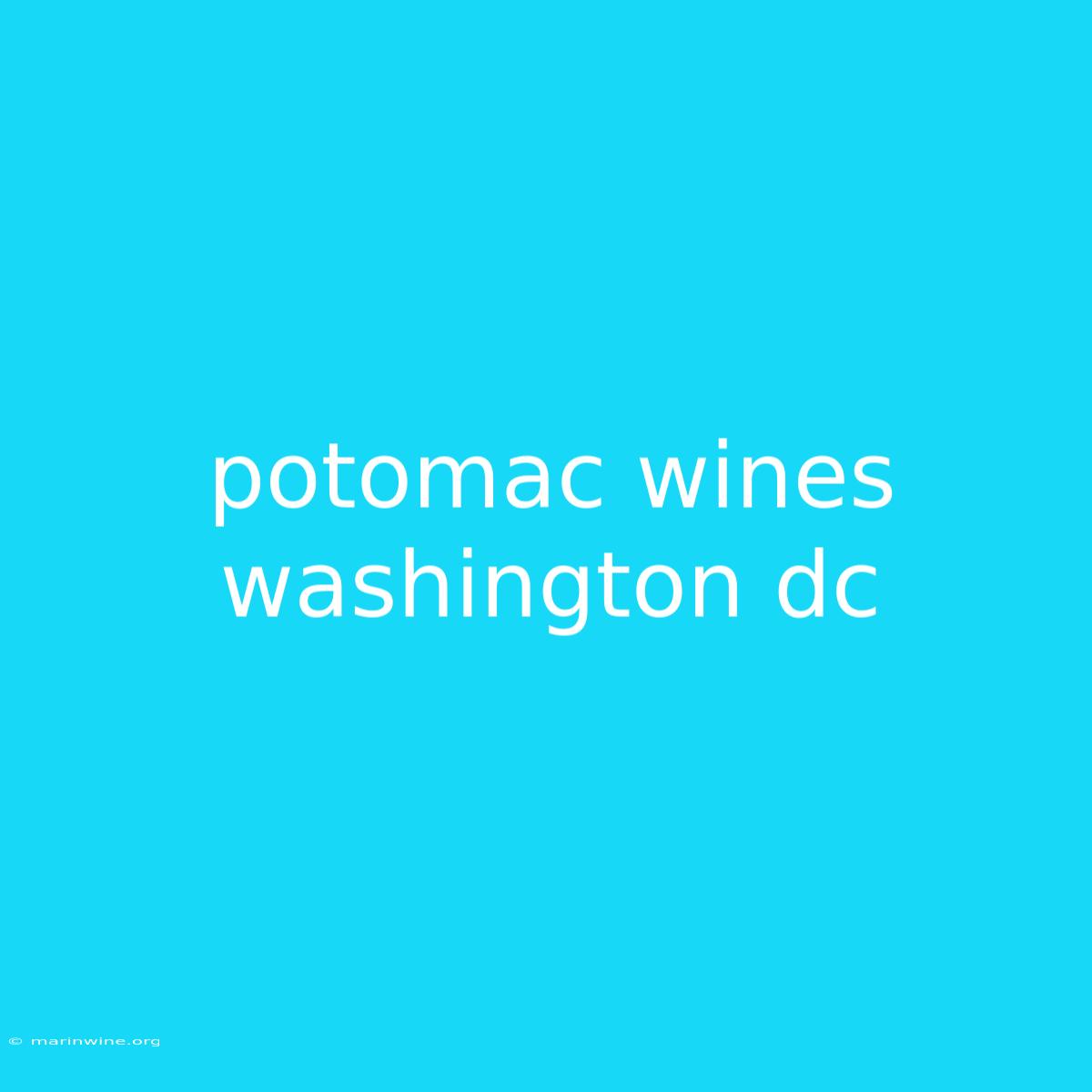 Potomac Wines Washington Dc