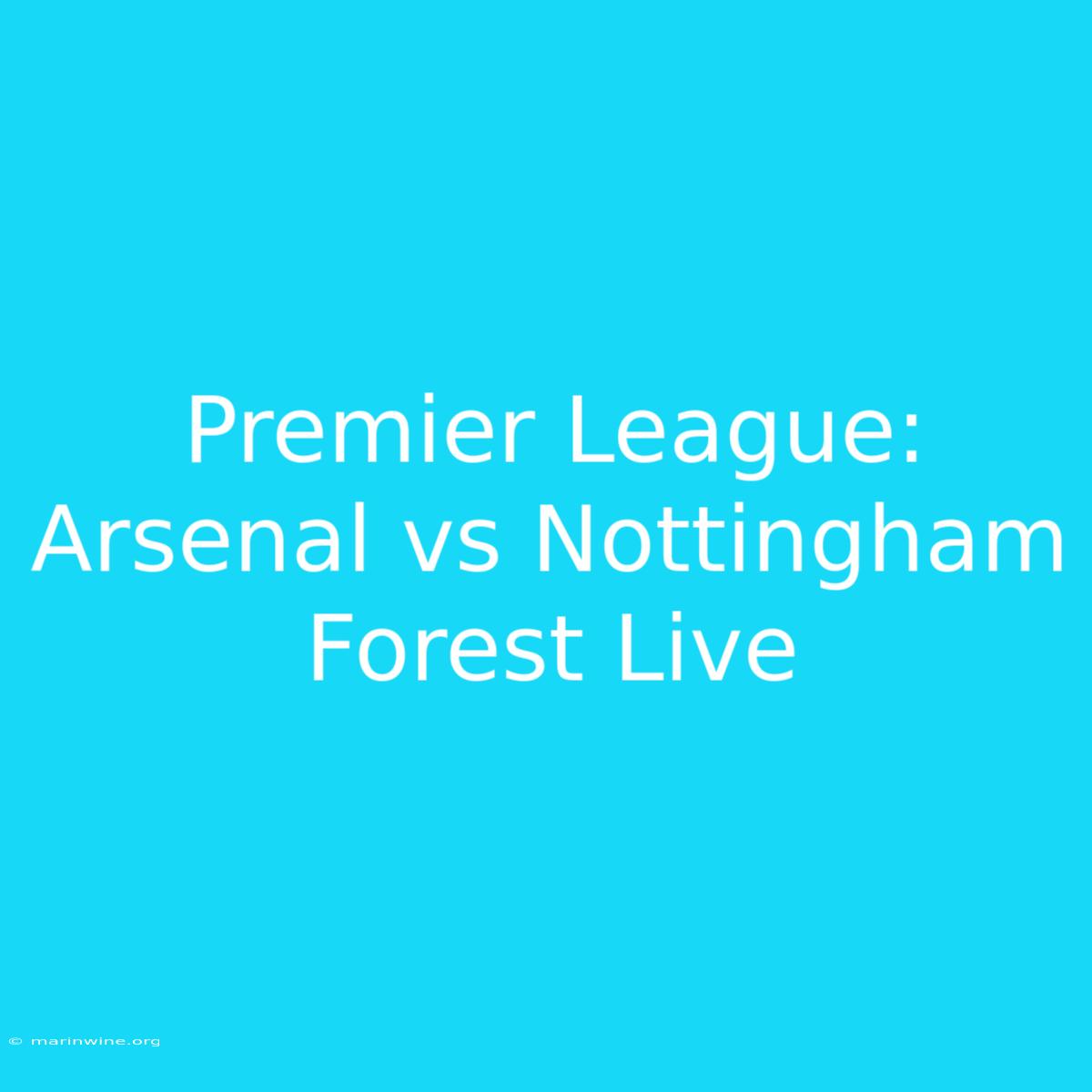 Premier League: Arsenal Vs Nottingham Forest Live