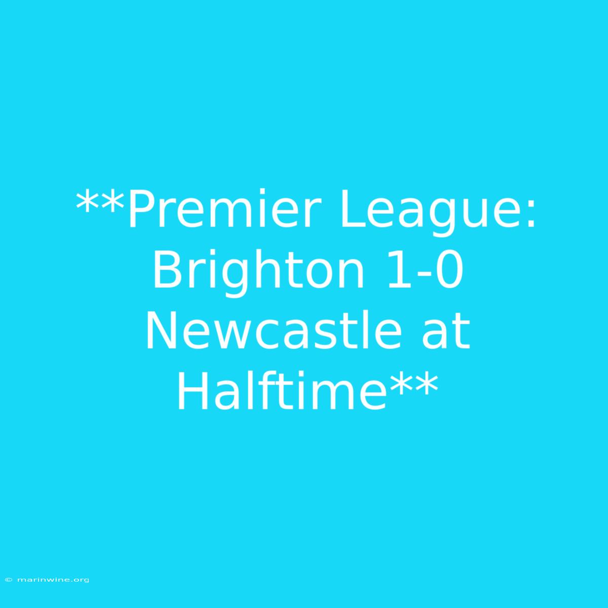 **Premier League: Brighton 1-0 Newcastle At Halftime**