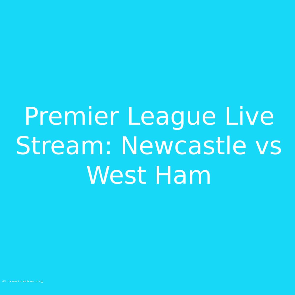 Premier League Live Stream: Newcastle Vs West Ham