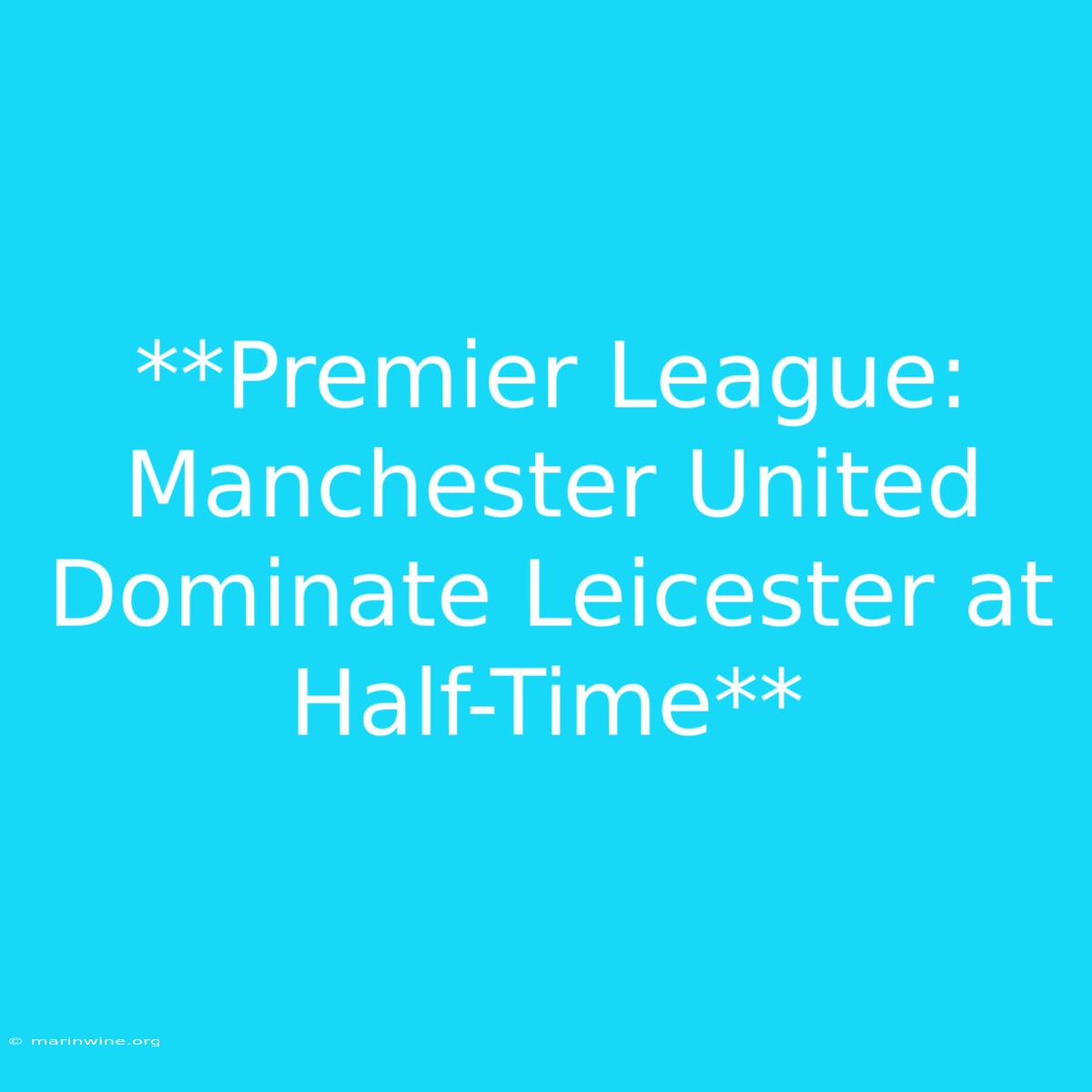 **Premier League: Manchester United Dominate Leicester At Half-Time**