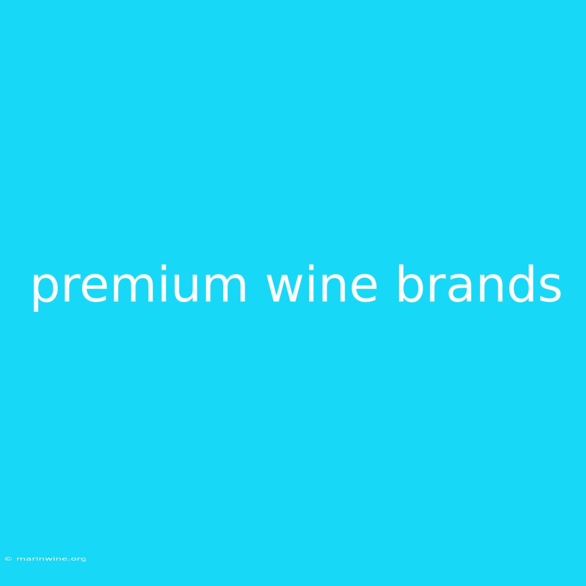 Premium Wine Brands