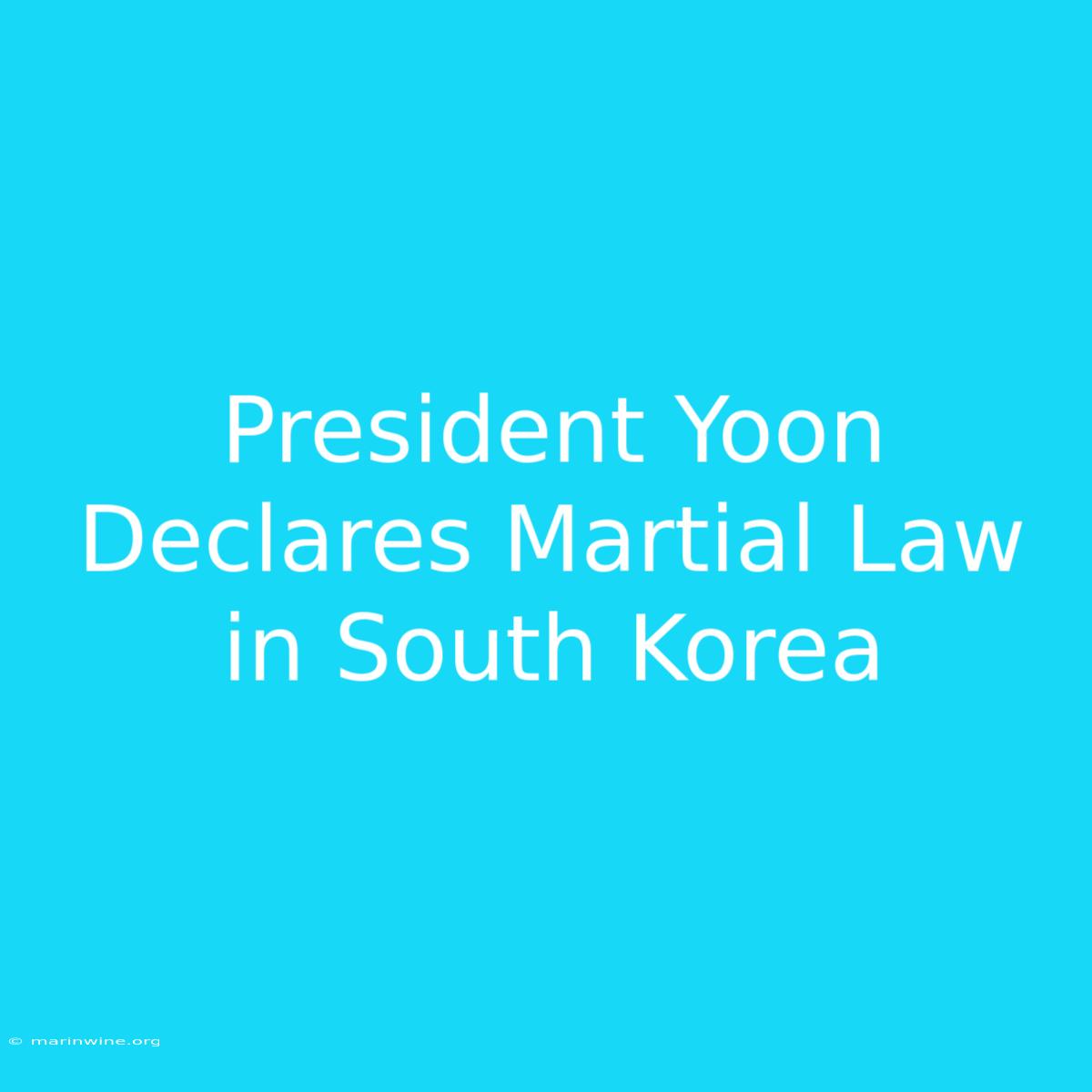 President Yoon Declares Martial Law In South Korea