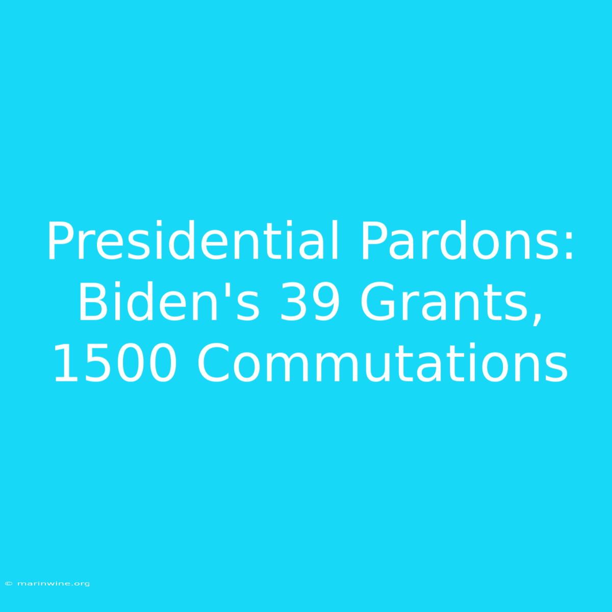 Presidential Pardons: Biden's 39 Grants, 1500 Commutations