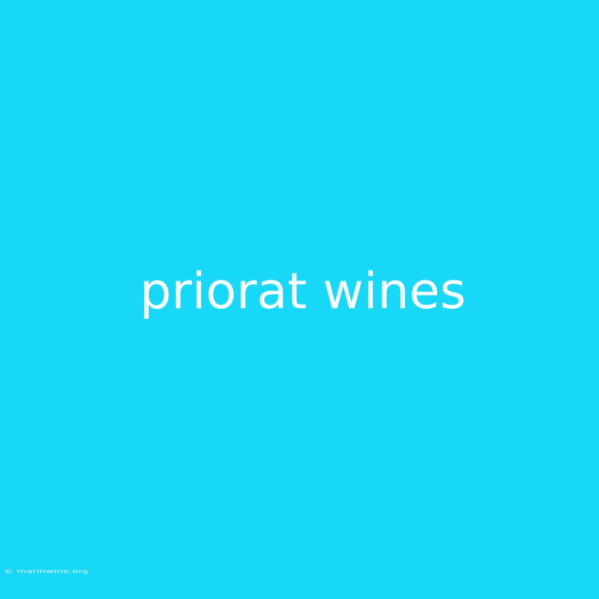 Priorat Wines