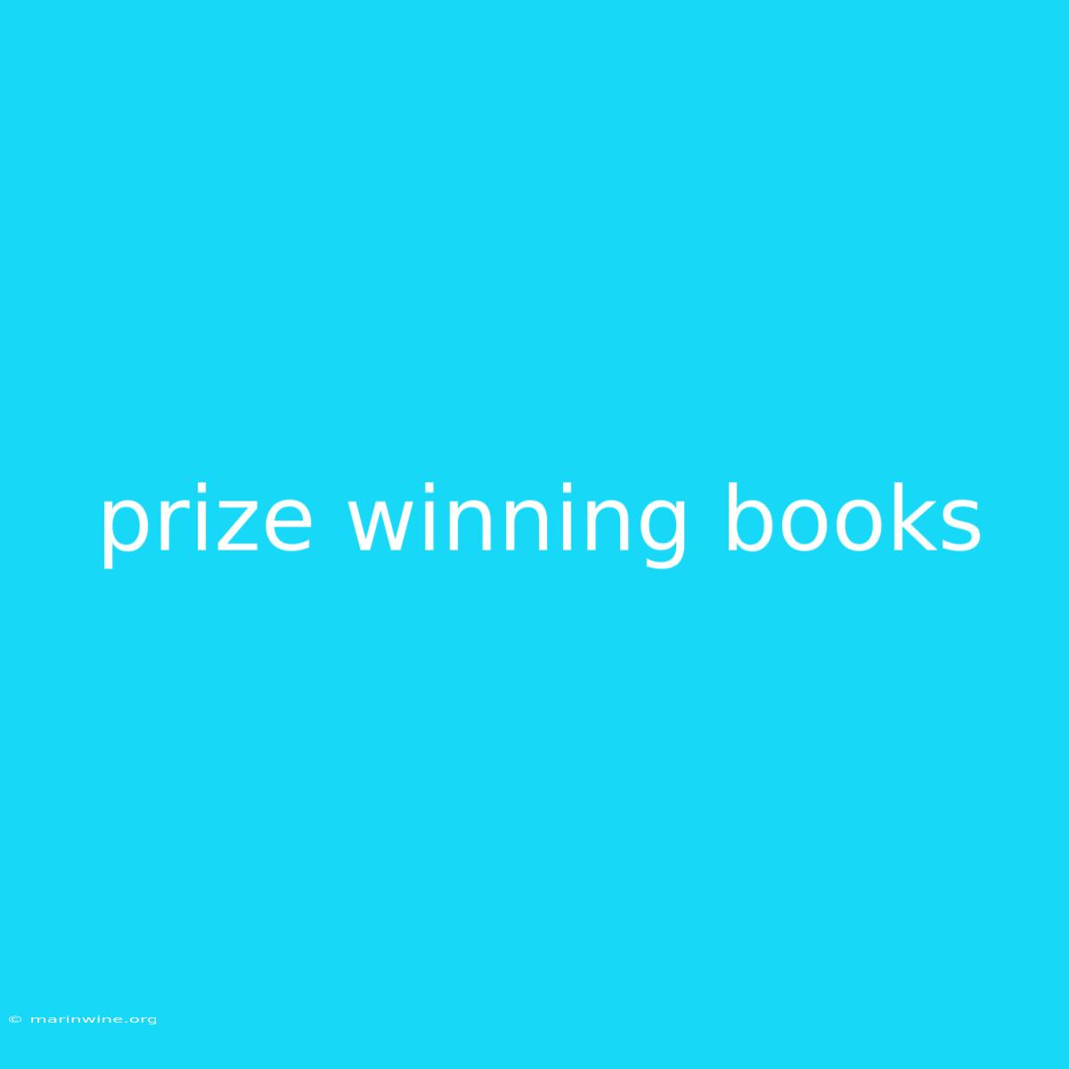 Prize Winning Books