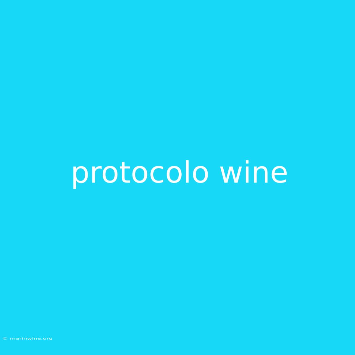 Protocolo Wine