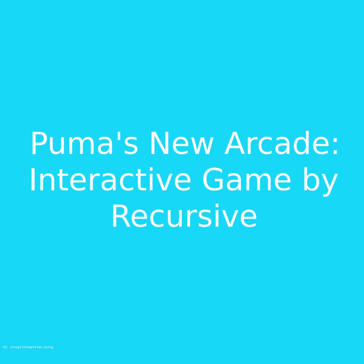 Puma's New Arcade: Interactive Game By Recursive