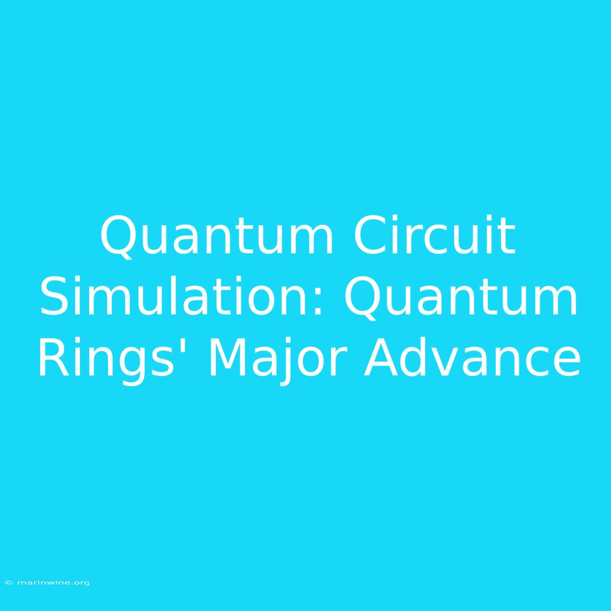 Quantum Circuit Simulation: Quantum Rings' Major Advance