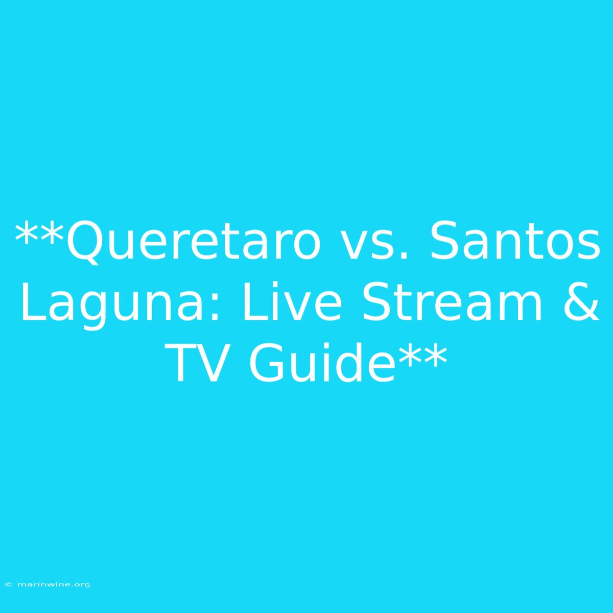 **Queretaro Vs. Santos Laguna: Live Stream & TV Guide**