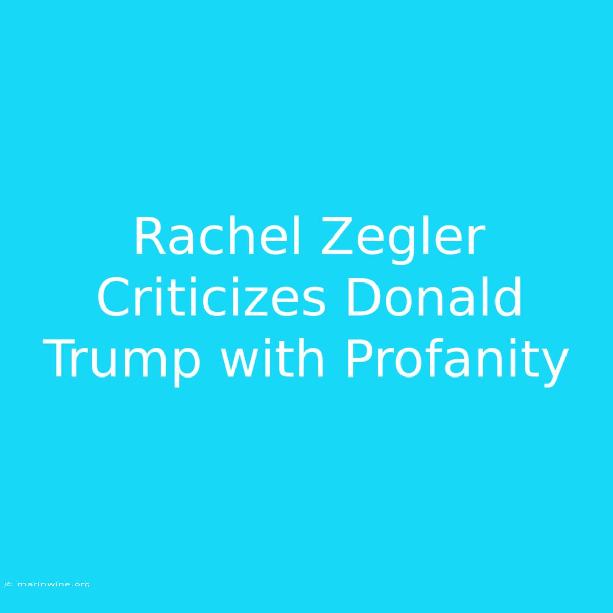 Rachel Zegler Criticizes Donald Trump With Profanity