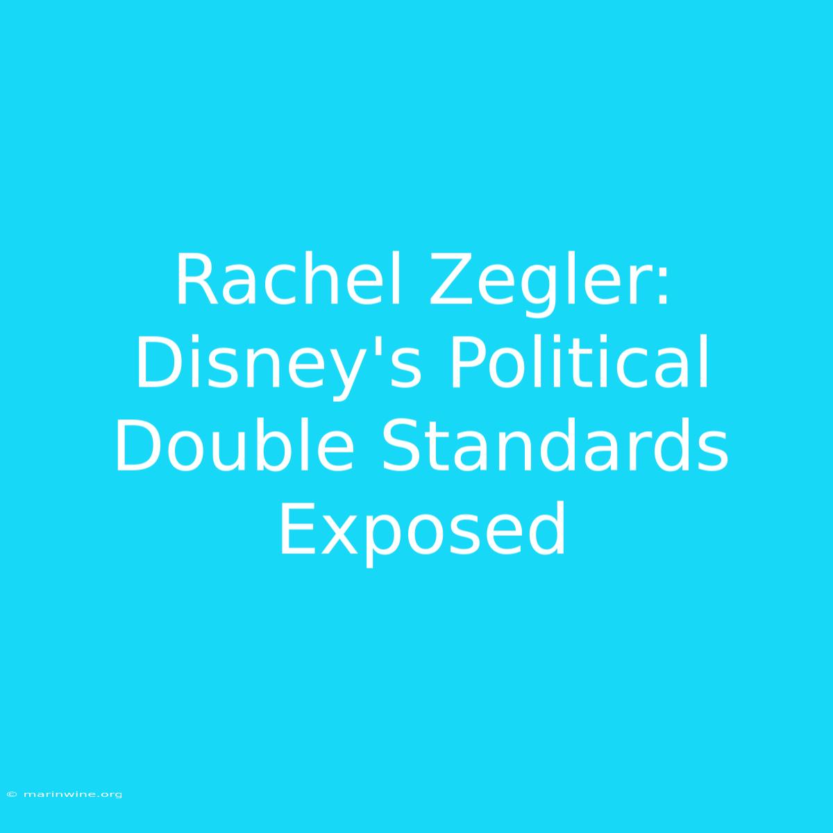 Rachel Zegler: Disney's Political Double Standards Exposed