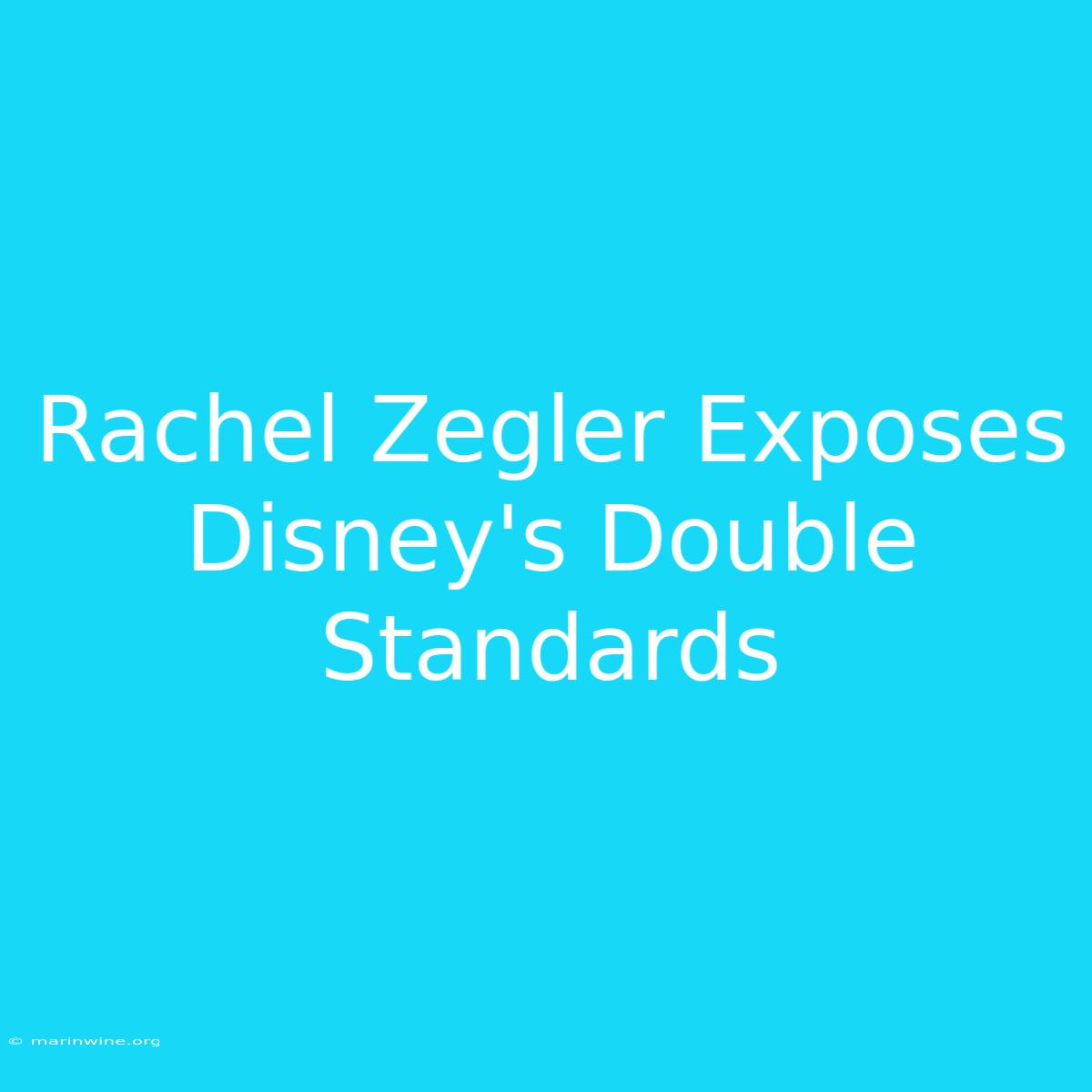 Rachel Zegler Exposes Disney's Double Standards 