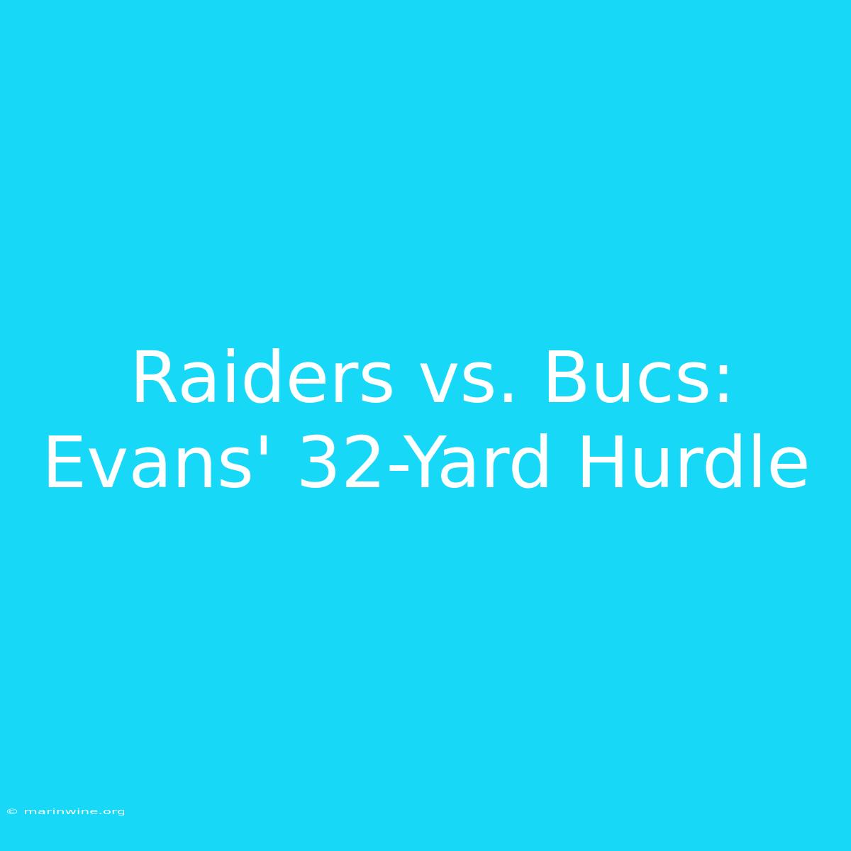 Raiders Vs. Bucs: Evans' 32-Yard Hurdle