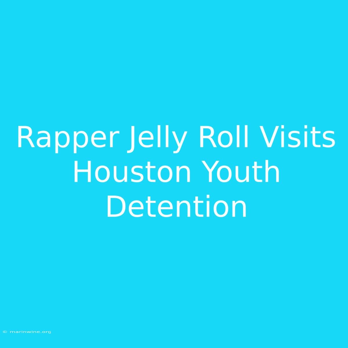 Rapper Jelly Roll Visits Houston Youth Detention