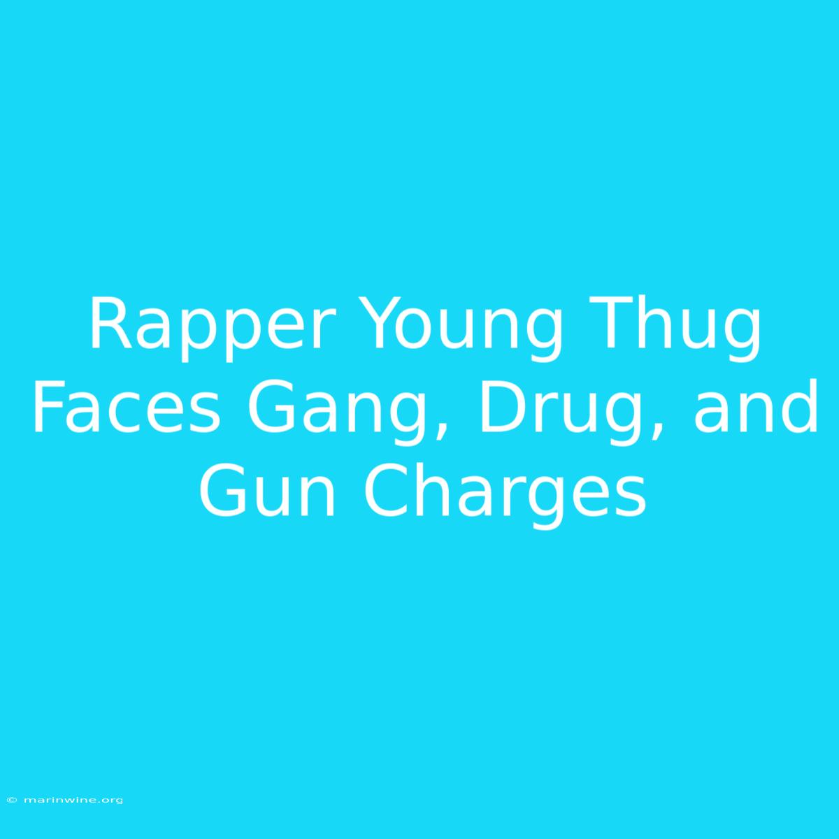 Rapper Young Thug Faces Gang, Drug, And Gun Charges