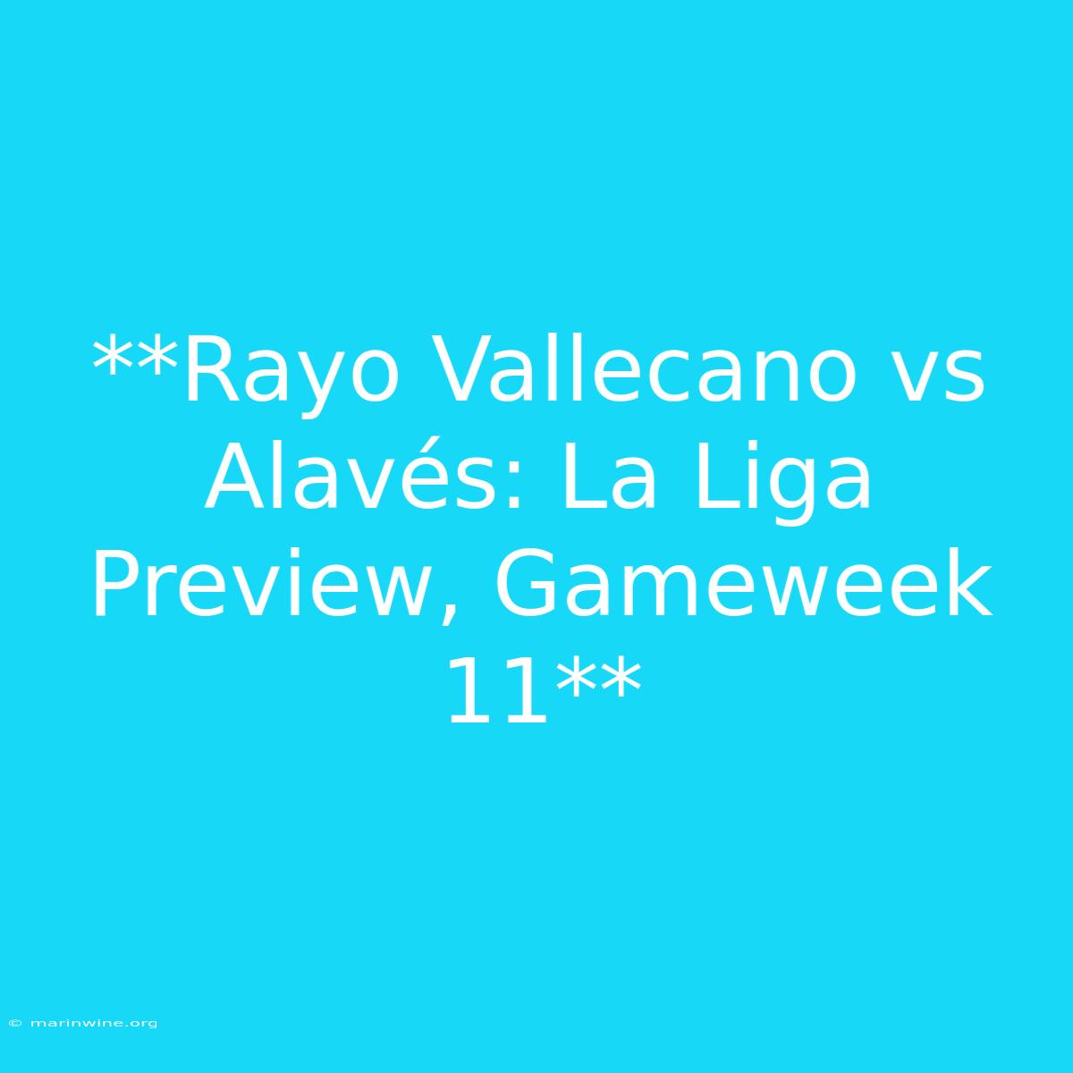 **Rayo Vallecano Vs Alavés: La Liga Preview, Gameweek 11**