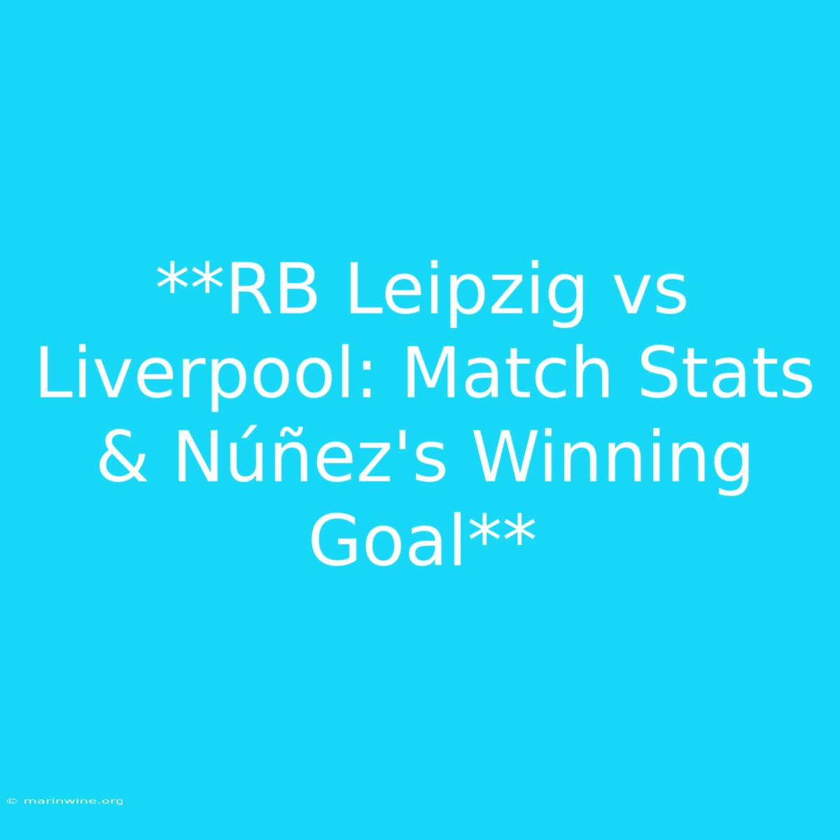 **RB Leipzig Vs Liverpool: Match Stats & Núñez's Winning Goal**