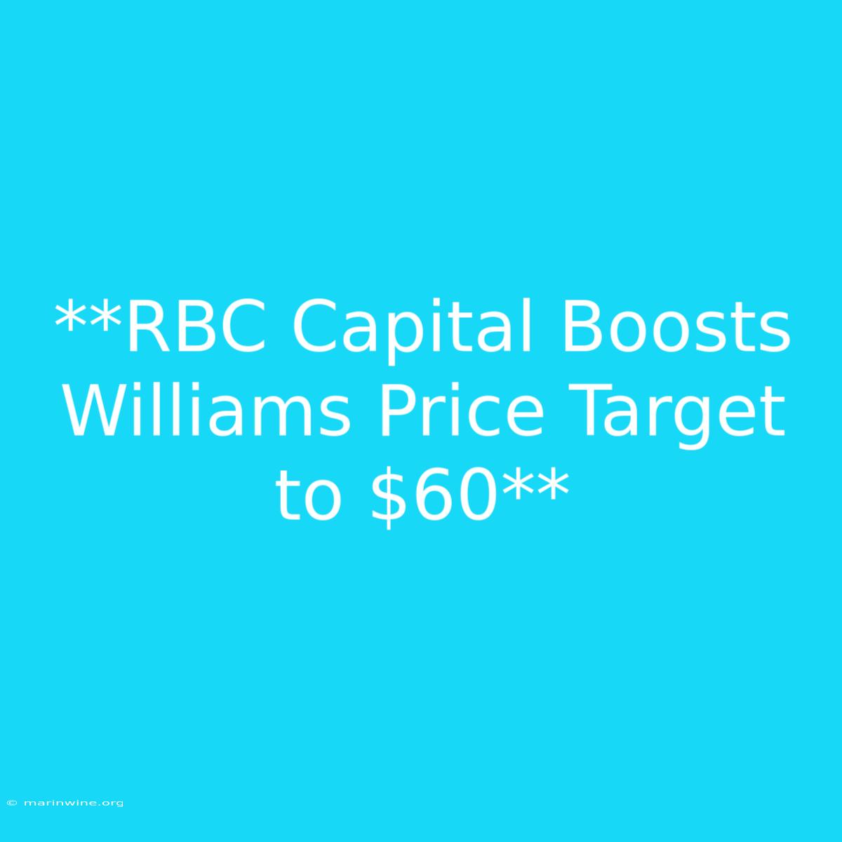 **RBC Capital Boosts Williams Price Target To $60**