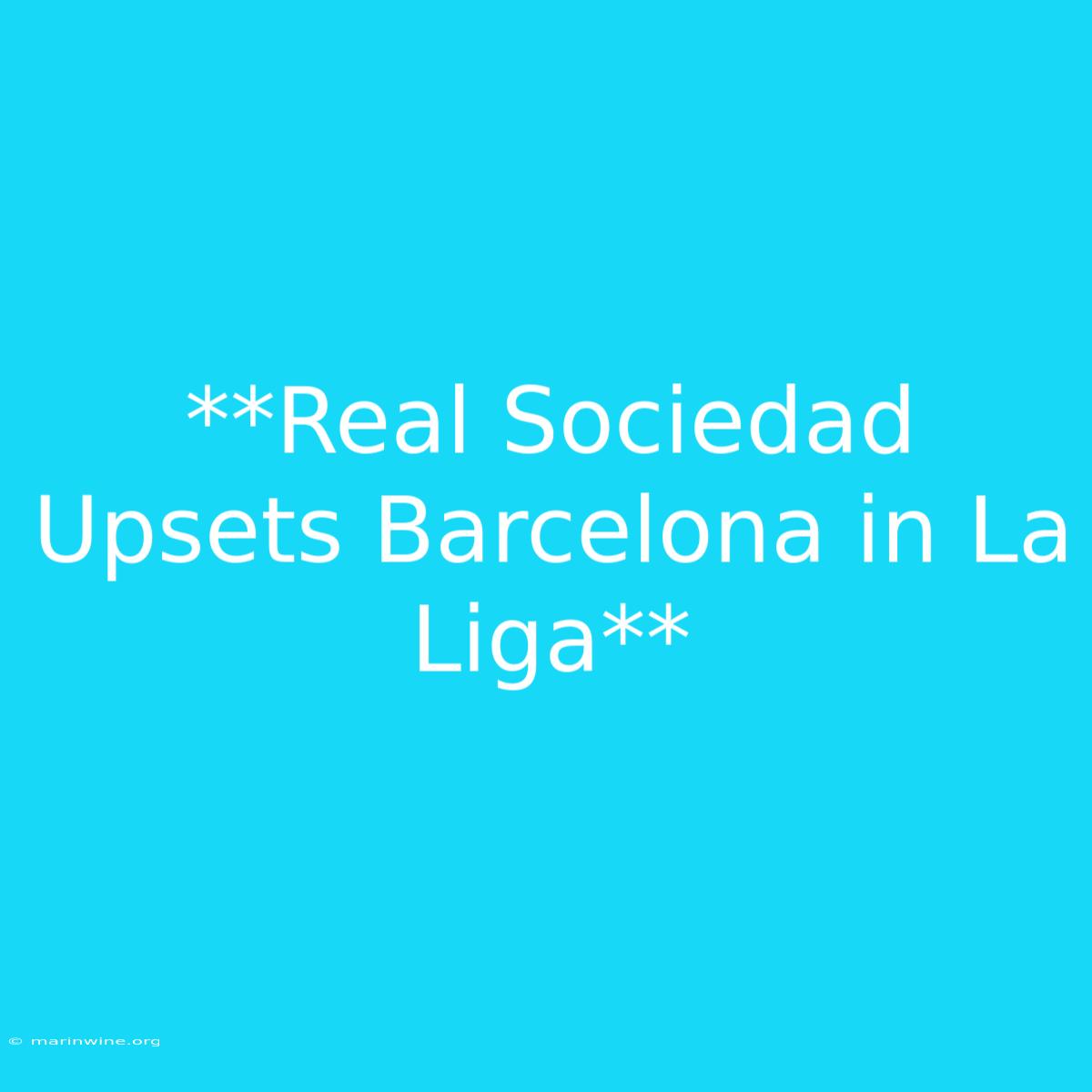 **Real Sociedad Upsets Barcelona In La Liga** 