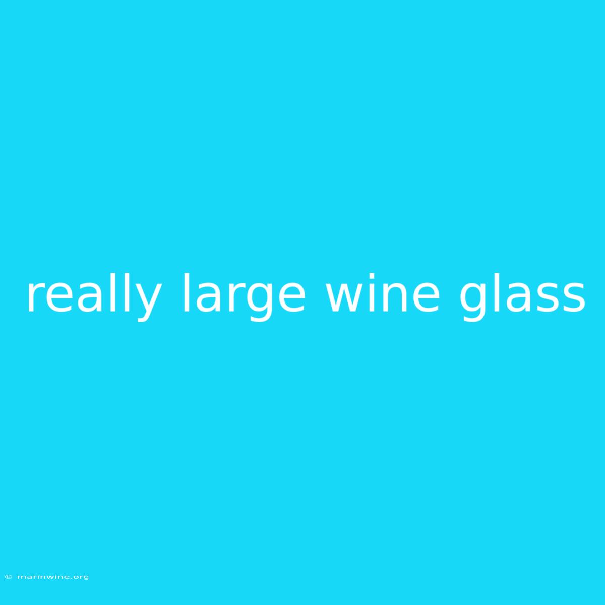 Really Large Wine Glass