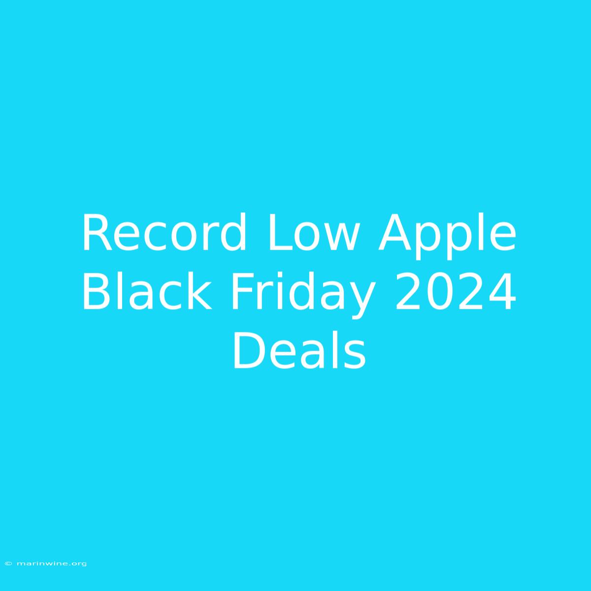 Record Low Apple Black Friday 2024 Deals