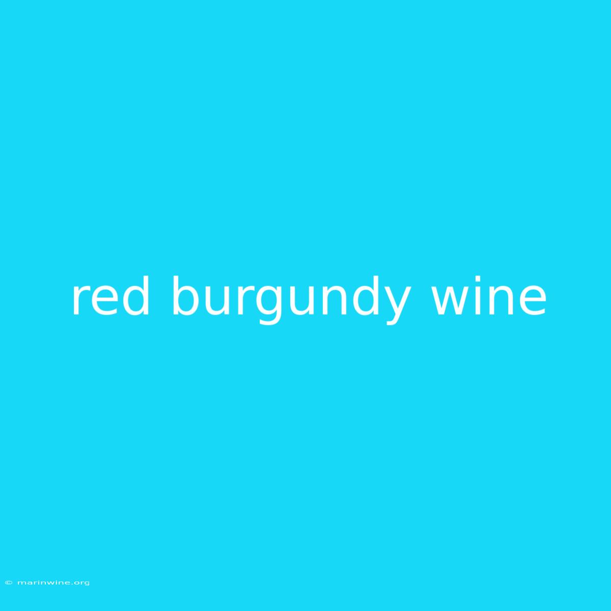 Red Burgundy Wine