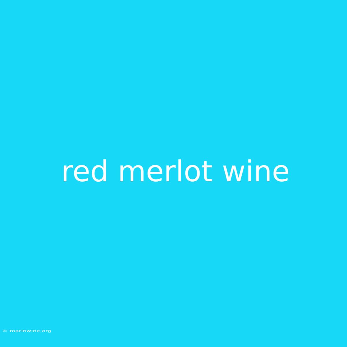 Red Merlot Wine